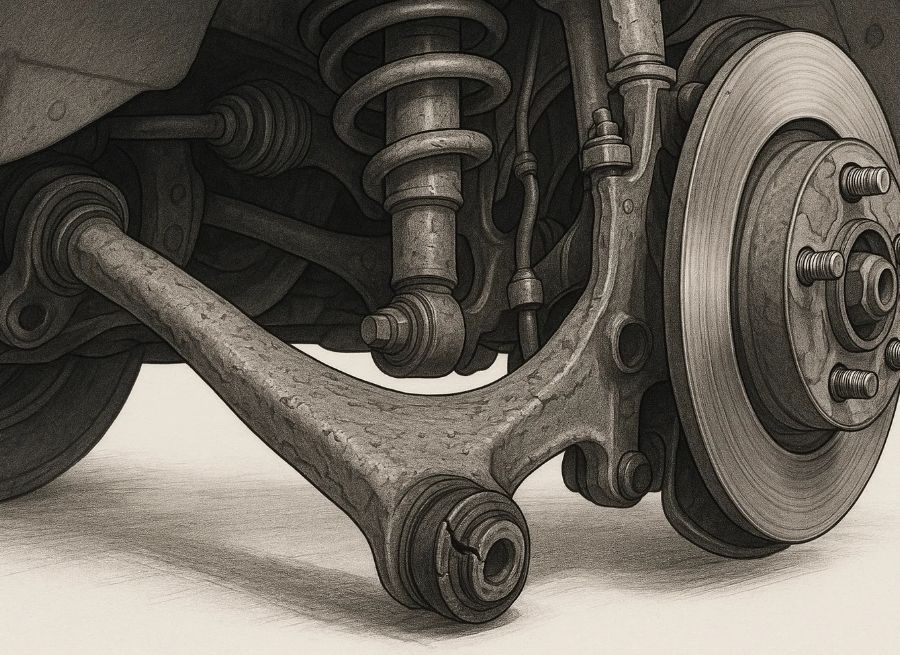 can a bad control arm cause clicking noise