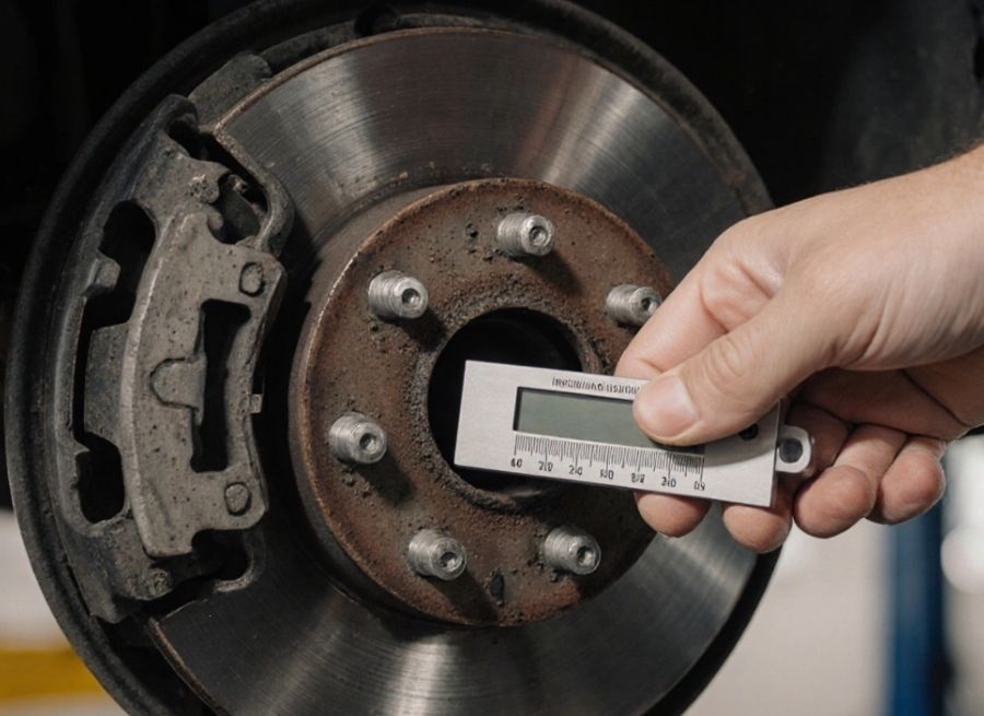how to measure brake pad thickness