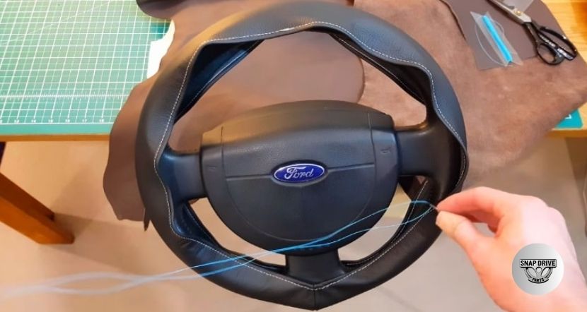 how to stitch steering wheel cover